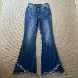 Judy Blue Raw Hem high rise flare jeans